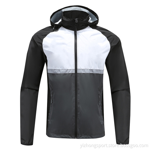 Mens Soccer Wear Zip Up Hoodies Schwarz